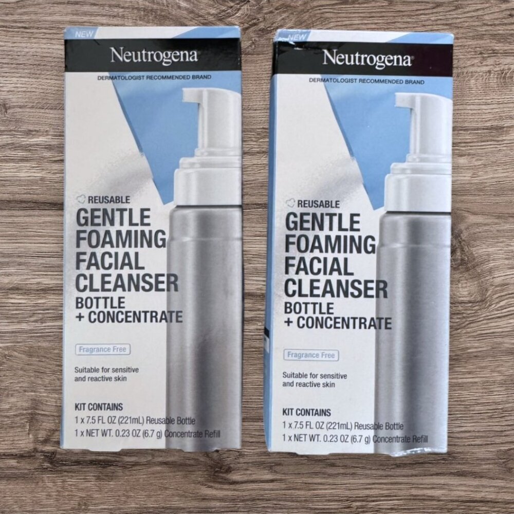 New NEUTROGENA Reusable Gentle Foaming Facial Cleanser Bottle Concentrate Refill